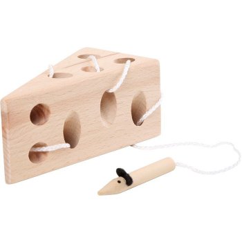Small Foot Dřevěná provlékací hra myš v sýru