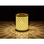 Lumivia Elektrická keramická aroma lampa s krajkovým dekorem matná bílá & odnímatelná miska – Sleviste.cz