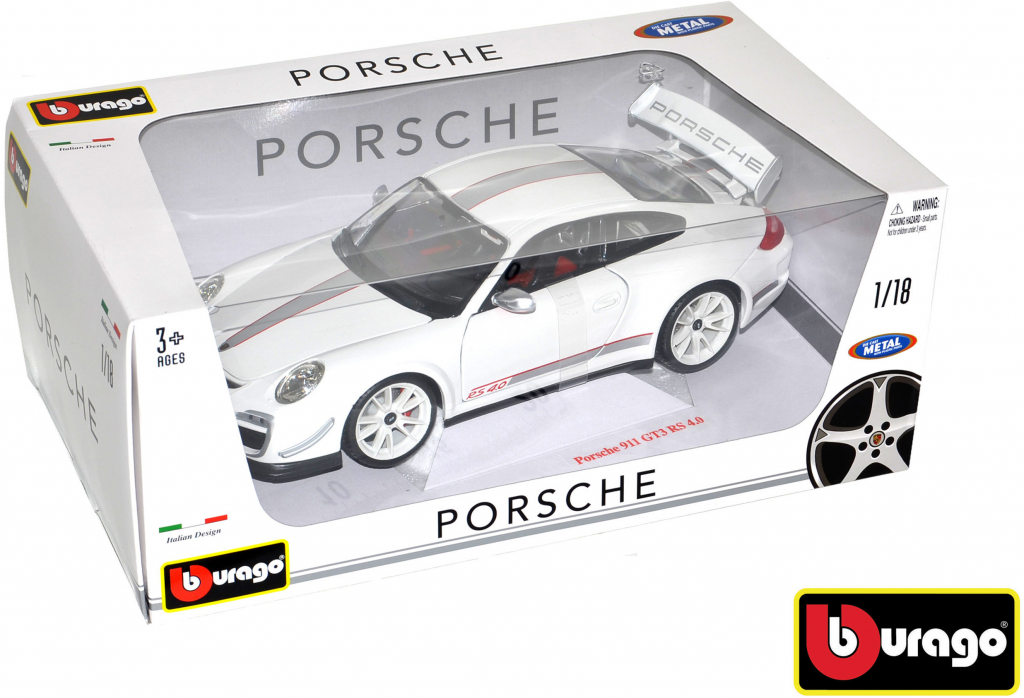 Bburago Plus Porsche 911 GT3 RS 4.0 bílá 1:18