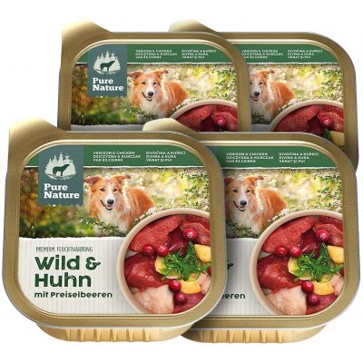 Pure Nature Dog Adult Zvěřina a Kuře 4 x 150 g – Sleviste.cz