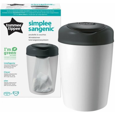 Tommee Tippee koš na pleny Sangenic Simplee Šedá – Zboží Mobilmania