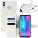 Litchi PU kožené peněženkové pouzdro na mobil Honor 10 Lite a Huawei P Smart (2019) - bílé – Zboží Živě