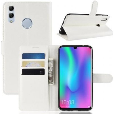 Litchi PU kožené peněženkové pouzdro na mobil Honor 10 Lite a Huawei P Smart (2019) - bílé – Zboží Živě