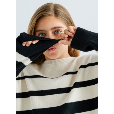 Mayoral svetr přes hlavu Pruhy černý – Zboží Dáma