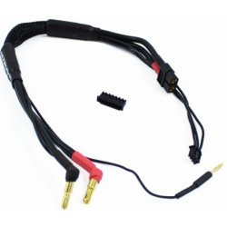 Ultimate Racing 2S černý nabíjecí kabel G4/G5 v černé ochranné punčoše dlouhý XT60 3-pin XH 30 cm