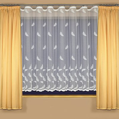 Tylex žakárová záclona A3911 peříčka, s bordurou, bílá, výška 180cm (v metráži) – Zbozi.Blesk.cz