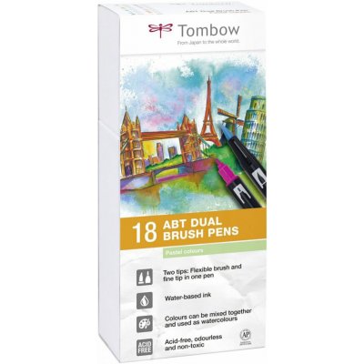 Tombow Oboustranný štětcový fix ABT - Pastels 18 ks – Zboží Dáma