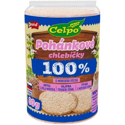 DRUID 100% Natural extra jemné celozrnné chlebíčky pohankové s mořskou solí 80 g – Hledejceny.cz