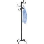 Věšák stojanový, kovová konstrukce, černý leský lak, výška 182 cm, nosnost 10 kg – Sleviste.cz