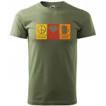 Dobrý Triko pánské tričko Peace Love beer Khaki – Hledejceny.cz