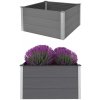 Květináč a truhlík zahrada-XL Vyvýšený záhon dřevoplast 100 x 100 x 54 cm šedý