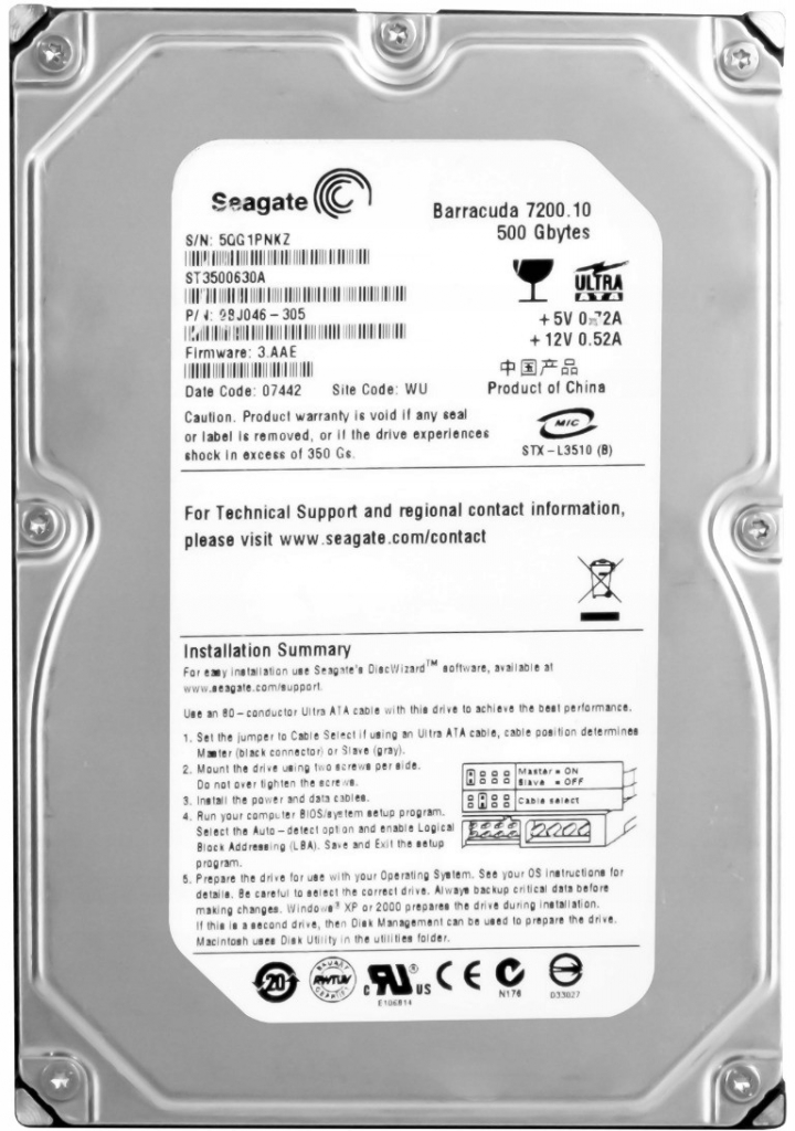 Seagate Barracuda 7200.10 500GB, 16MB, 7200rpm, ATA/100, ST3500630A od 1  511 Kč - Heureka.cz