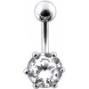 Piercing Šperky4U stříbrný piercing do pupíku se zirkonem BP01025-C