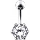 Šperky4U stříbrný piercing do pupíku se zirkonem BP01025-C