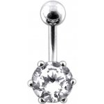 Šperky4U stříbrný piercing do pupíku se zirkonem BP01025-C – Zboží Mobilmania