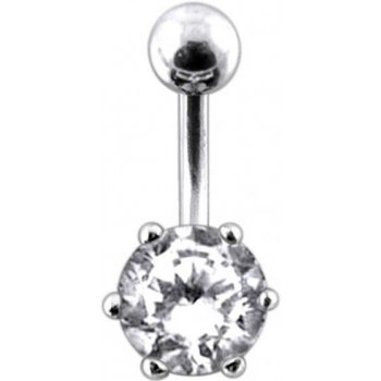 Šperky4U stříbrný piercing do pupíku se zirkonem BP01025-C