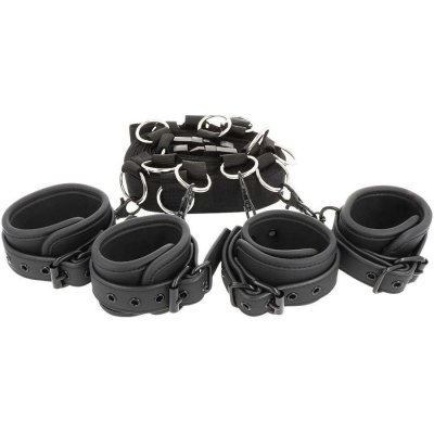 Fetish Submissive BED BINDING SET WITH RINGS