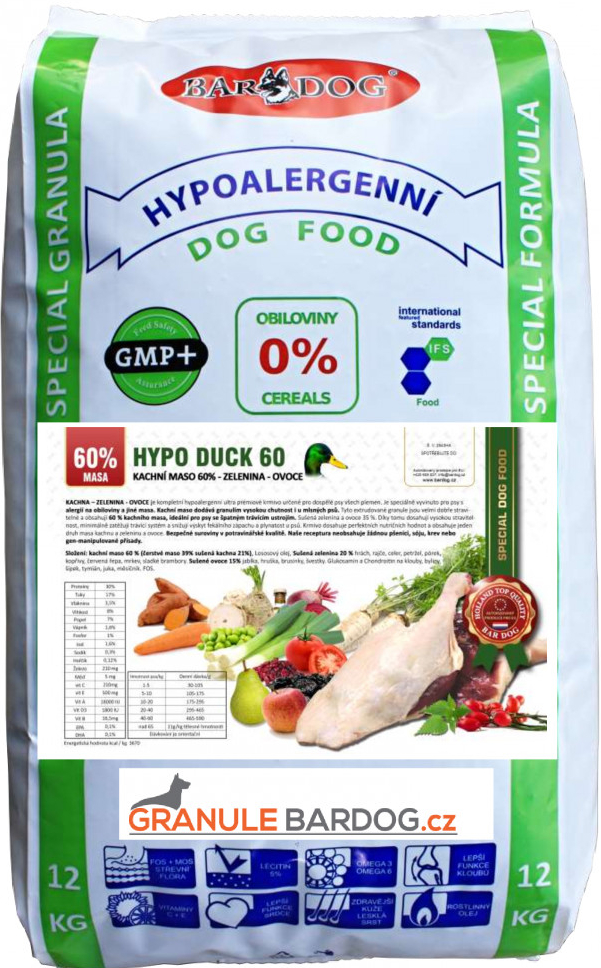 Bardog Hypoalergenní Hypo Duck 60 30/17 12 kg