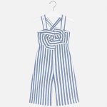 Mayoral overal lněný s vázánímmini modro-bílý – Zboží Dáma