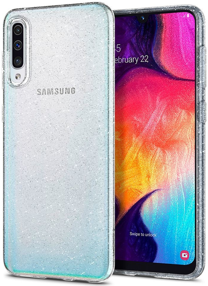 Pouzdro SPIGEN Crystal Clear Glitter Samsung Galaxy A50 / A30S čiré