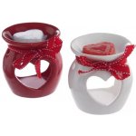 2ASS aroma lampa keramická srdce červená bílá 8x8 cm – Sleviste.cz