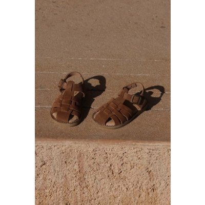 Konges Sløjd dětské semišové sandály béžová