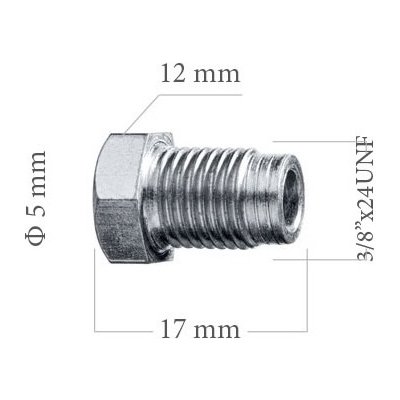 WP Koncovka brzdové trubky 5mm 3/8"x24UNF 12x17mm – Zbozi.Blesk.cz