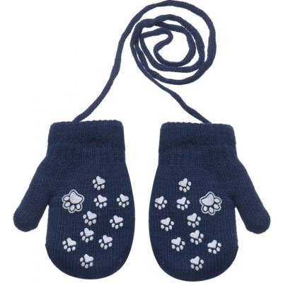 Be Snazzy Zimní palcové zapletené rukavičky se šňůrkou tlapky Tm. modré – Zboží Mobilmania