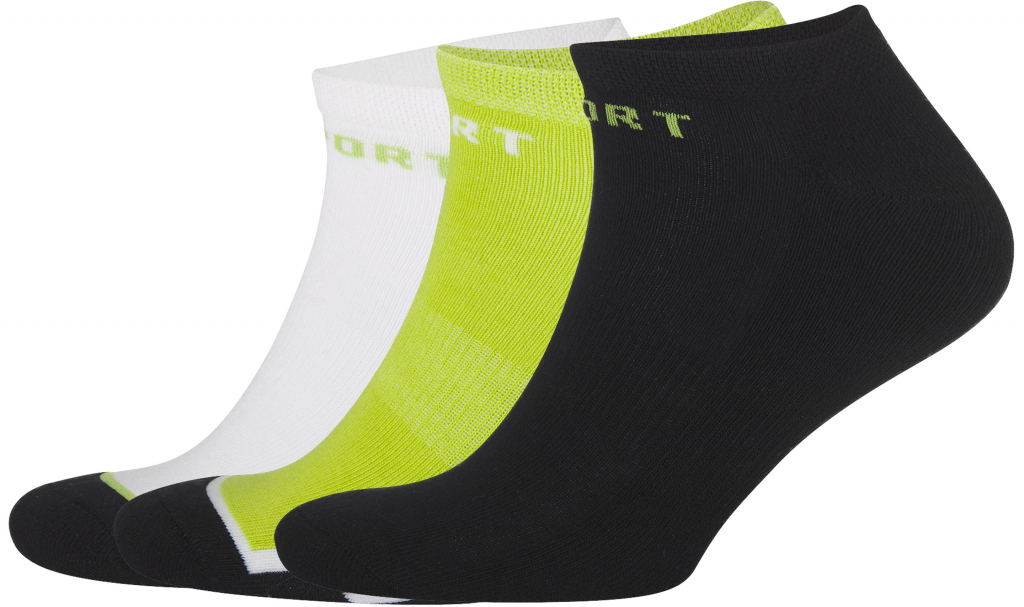 Crivit pánské sportovní ponožky s BIO bavlnou 3 páry bílá/černá/zelená