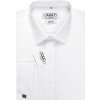 Pánská Košile AMJ Comfort fit společenská košile s dvojitou manžetou dlouhý rukáv JDAMK18 bílá