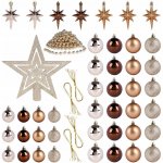 ozdoba vánoční koule špička dekorace sada 45díl. STŘ,ZLA,MĚĎ – Zboží Mobilmania