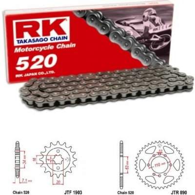 RK Racing Chain Řetězová sada KTM 125 Duke 14-19 | Zboží Auto