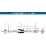 Brzdová hadice ATE 24.5143-0603.3 (24514306033) | Zboží Auto
