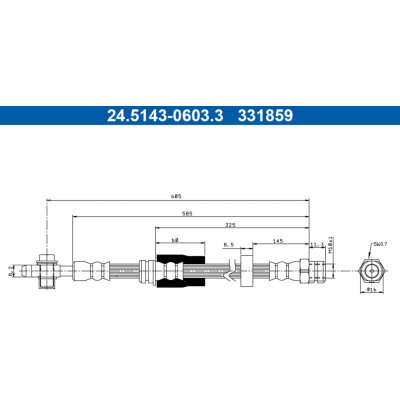 Brzdová hadice ATE 24.5143-0603.3 (24514306033) | Zboží Auto