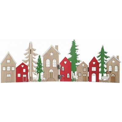 Anděl Leporelo dřevěné Domky 45 x 16,5 x 0,5 cm na postavení – Hledejceny.cz