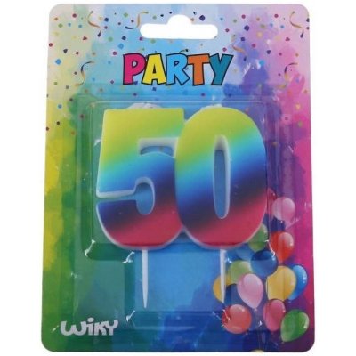 Wiky Párty svíčka číslo 50 Duha – Zboží Dáma