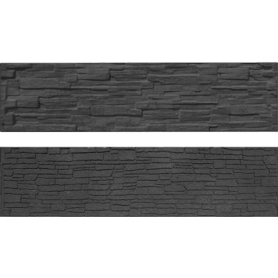 BEVES, Betonplus Betonový panel rovný oboustranný štípaný kámen 200 x 50 x 4 cm - grafit