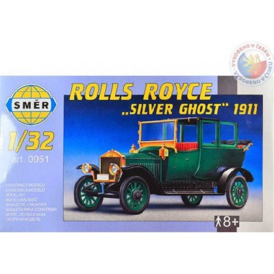 Směr Model Olditimer Rolls Royce stříbrná Ghos 1911 15 2x5 6 cm v krabici 25x14 5x4 1:32