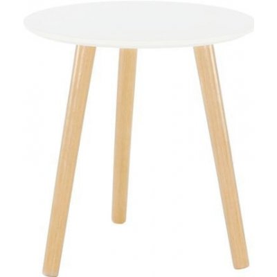 Kondela Příruční stolek PAMINO, bílá / přírodní