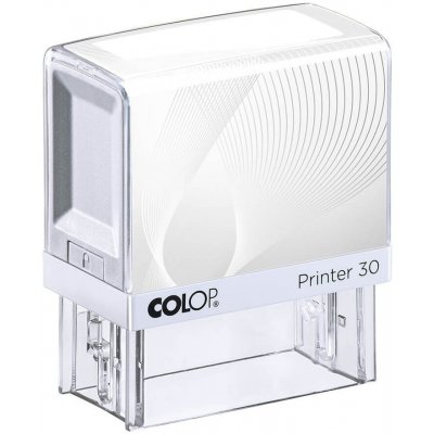 COLOP Samonamáčecí razítko Printer 30 Barva strojku: BÍLÁ, Barva inkoustu: ČERNÁ – Zboží Mobilmania