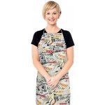 Bellatex Kuchyňská zástěra Adéla zástěra 67x84 cm Noviny červená černá bílá – Hledejceny.cz
