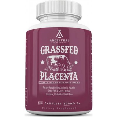 Ancestral Supplements, Grass-fed Placenta, hovězí placenta, 180 kapslí, 30 dávek
