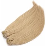 Clip in maxi set 43cm pravé lidské vlasy REMY přírodní blond – Sleviste.cz
