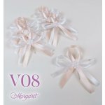 Saténové svatební vývazky V08 (Light Peach) – Zboží Dáma
