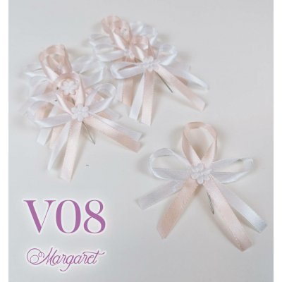 Saténové svatební vývazky V08 (Light Peach) – Zboží Dáma