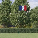 zahrada-XL Vlajka Francie a stožár 5,55 m hliník