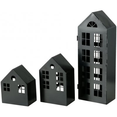 Boltze Kovový svícen domek Janta černý 3 velikosti Barva: Malý – Zboží Mobilmania