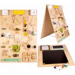 Kik KX4627 Dřevěná oboustranná manipulační tabule ZOO zvířata – Sleviste.cz