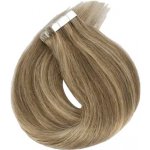 Vlasové PU pásky Tape in na prodlužování vlasů 30cm 14/24 tmavá blond platinová extra – Zboží Dáma