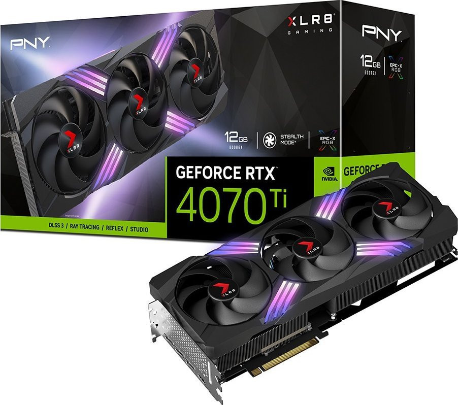 PNY GeForce RTX 4070 Ti XLR8 Gaming Verto Triple Fan 12GB GDDR6X VCG4070T12TFXXPB1